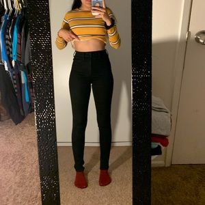 hollister high waisted black skinny jeans